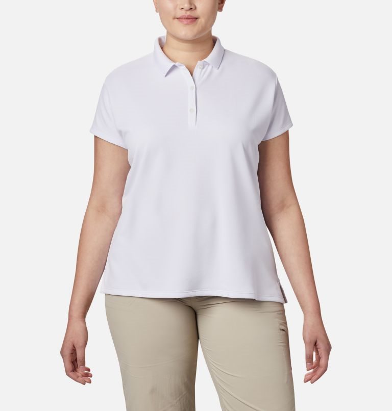 Tricouri Polo Columbia PFG Innisfree Scurte Sleeve Dama Albi | Plus Size YOMQ09Z78